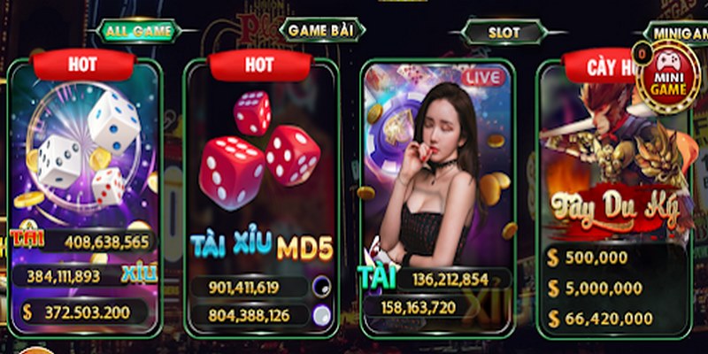 Nhà cái cung cấp đa dạng các thể loại game